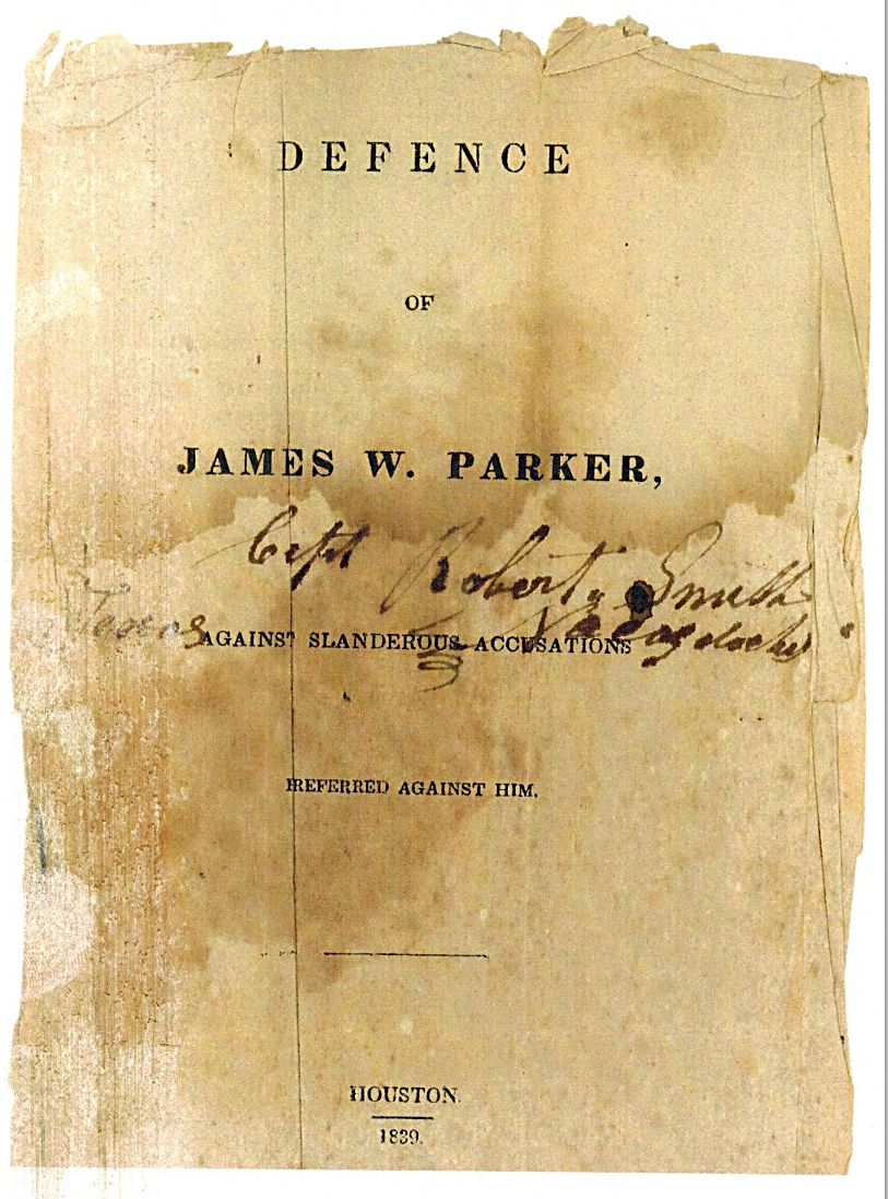 Cover of James W. Parker's Booklet